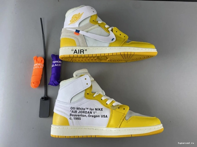 Powder AQ0818-149 x Off-White 1 Jordan Air White NRG Yellow-Cone Dark 1212